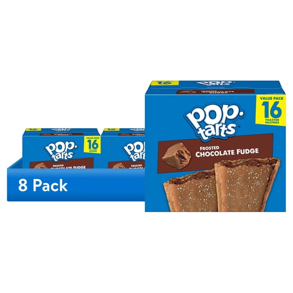 (8 pack) Pop-Tarts Frosted Chocolate Fudge Toaster Pastries, Breakfast Foods, Shelf-Stable, 27 oz (16 Count)