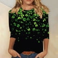 thumbnail image 2 of FDGIU ‌‌‌‌‌‌‌Women's St. Patrick's Day Graphic Tee - Short Sleeve Crew Neck Comfort Fit Shamrock Print, 2 of 5