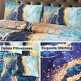 thumbnail image 5 of NTBED Queen Comforter Set Marble Printed Bedding Set Retro Style Watercolor Blue, 5 of 5