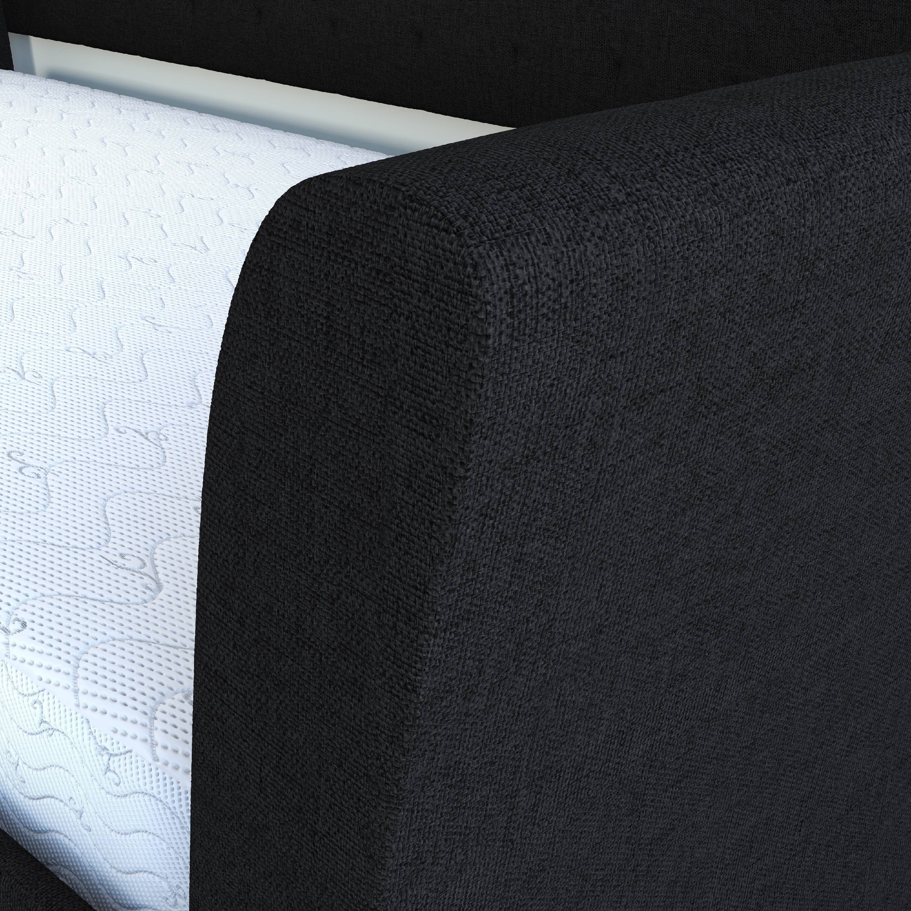 Boyd Sleep New Castle Black Tufted Upholstered Daybed with Trundle Bed, Twin