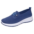 thumbnail image 2 of IEMIEMIEM Women's Orthopedic Shoes Breathable Sneaker Comfortable Non Slip on Sneakers Lightweight Arch Support Soft Foam Cushion Women's Woven Diabetic Walking Nurse Shoes Blue 8.5 Wide, 2 of 5