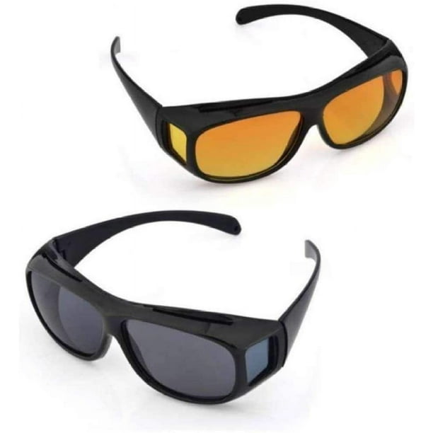 Rongmo Hd Day / Night Driving Glasses Fit Over Sunglasses For Men & Women - Anti Glare Polarized Wraparounds