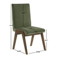 thumbnail image 3 of SAFAVIEH Couture Forrest Contemporary Velvet Solid Dining Chair, Olive Green/Walnut (Set of 2), 3 of 7