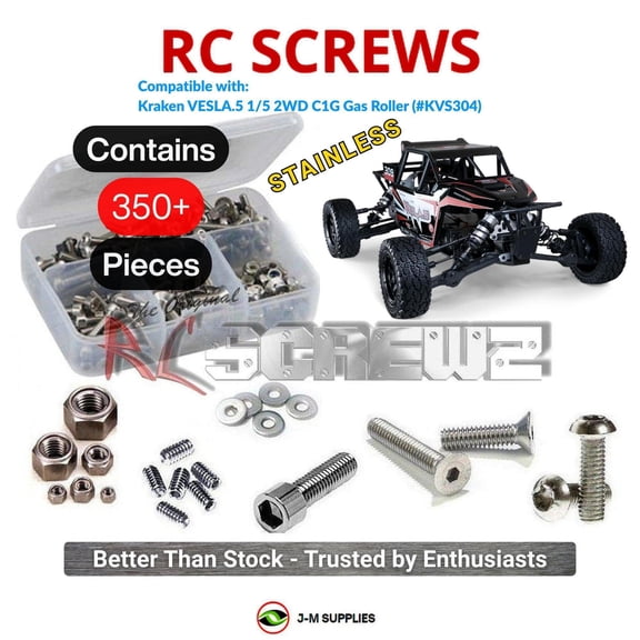 RCScrewZ Stainless Screw Kit kra004 for Kraken Vesla 5 2wd 1/5 Gas Roller KVS304 RC Car | SET