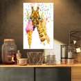 thumbnail image 1 of Giraffe Eating Ice Cream Watercolor - Contemporary Animal Art Canvas, 1 of 3