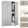 thumbnail image 5 of GangMei 72 inches Metal Storage Cabinet Locker for Employee, Steel Storage Wardrobe Cabinet with 6 Doors, Lockable Steel Locker for Home, Bedroom, Office, Gym, School(Light Gray), 5 of 9