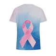 thumbnail image 5 of Yxbdin Breast Cancer Awareness Scrub Shirts for Women Pink Ribbon Support Short Sleeve Nursing T Shirts Scrub Tops with Pockets Light Blue*1 S, 5 of 6