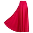 thumbnail image 3 of Nyeemya Womens Ballroom Dance Skirt Solid Color Ruffle Dancewear Flamenco Performance Costume Hot Pink XL, 3 of 7