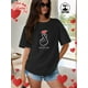thumbnail image 1 of Women Crewneck Print Short Sleeve T-Shirts Summer Tees Loose Fit Graphic Tops1pc Valentine'S Day Women'S T-Shirt, Crew Neck, Slight Stretch, Sports Style, All-Season, Printed Love Heart & Lettering, 1 of 7