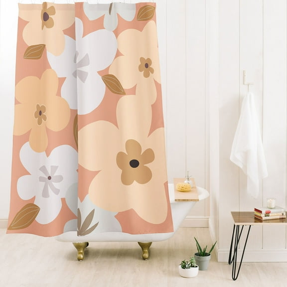 Society6 Mirimo Peachy Blooms Shower Curtain 71" x 74"