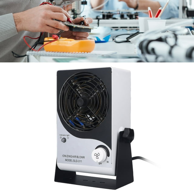 Ionizing Air Blower, Desktop ESD Ionizer Fan, Anti Static Elimination Ionizer, Discharge ESD Blower Fan, 45~110CFM Air Volume, Suitable for Production Lines, Electronic
