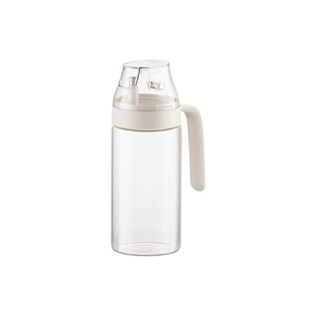 Botella de Aceite de Oliva Tanque de Aceite de Vidrio Transparente con Tapa Automática Que Abre Botella a Prueba de Fugas, Adecuado para Tanques de Aceite de Cocina Y Hogar Y Botellas de Condimentos