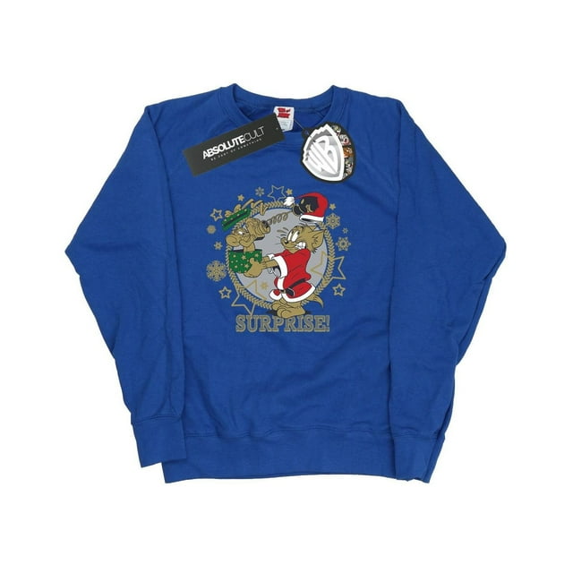 Tom And Jerry Womens Christmas Surprise Sweatshirt