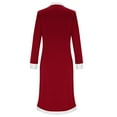 thumbnail image 3 of Womens Elegant Midi Dress V Neck Long Sleeve Business Casual Cocktail Dresses with Pocket Color Block Outfit New Summer Dresses for Women Red XL, 3 of 7