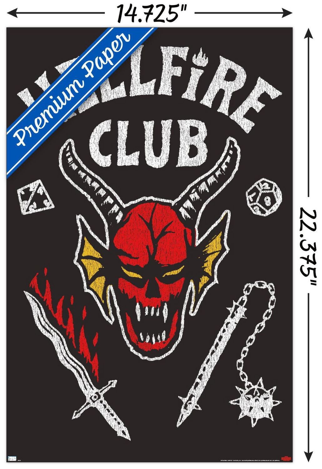 Netflix Stranger Things: Season 4 - Hellfire Club Wall Poster, 14.725" x 22.375" Framed