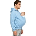 thumbnail image 2 of Hansber Men Kangaroo Hoodie for Dad and Baby Cozy Fabric Back Gear Weekend Morning Hooded Sweatshirt Blue M, 2 of 7
