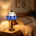 thumbnail image 1 of Table Lamp with Stained Glass Shade, 36 cm Height, Colorful Decorative Bedside Lamp for Bedroom, Living Room, Soft Ambient Lighting with Eye-Caring Diffused Light, 1 of 8