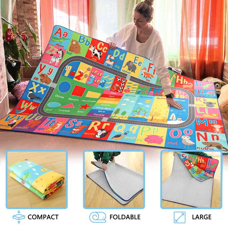 Flagship Carpets ABC Learning Rug - 3' X 5' Washable Educational Rug For Kids