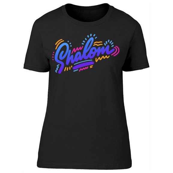Hand Sketched  Shalom Lettering T-Shirt Women -Image by Shutterstock, Female x-Large