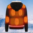 thumbnail image 4 of Sudaderas con capucha con calefacción USB Hombres Mujeres Ropa de calle de manga larga Abrigos sueltos Cálido USB recargable 3 niveles de calor, 4 of 8