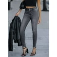 thumbnail image 6 of Sidefeel Women's High Waisted Skinny Fit Jeans Washed Buttoned Stretchy Denim Pants, 6 of 8