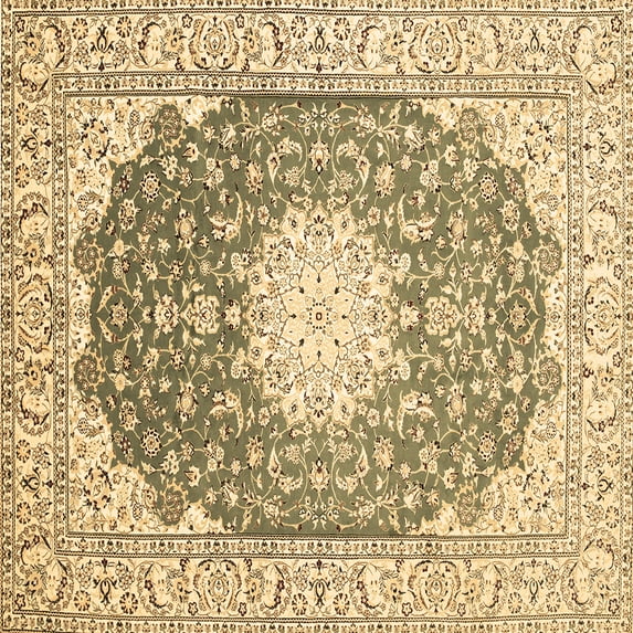 Ahgly Company Indoor Square Medallion Brown Traditional Area Rugs, 5' Square