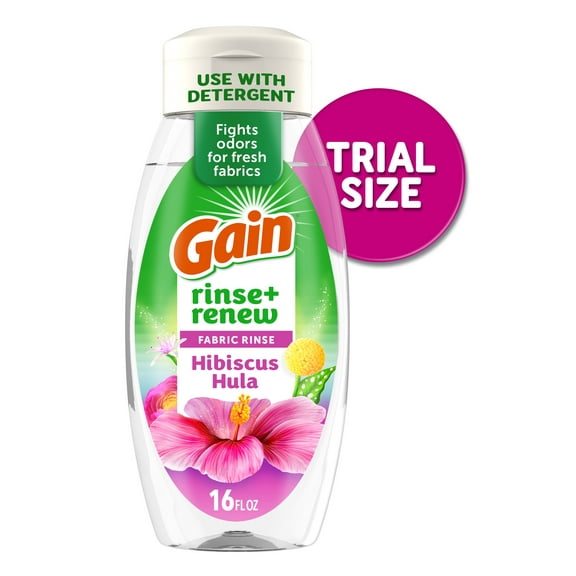 Gain Rinse and Renew Fabric Softener Rinse, Odor Fighter, Hibiscus Hula Scent, 16 fl oz