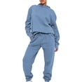 thumbnail image 1 of Gibobby Set Pants y Sudadera Mujer Conjunto de pantalones de bolsillo en ángulo recto de suéter de manga larga con capucha sólida informal a la moda para muje(Azul,XL), 1 of 4