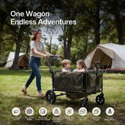 BabyVista Wagon Stroller All-Terrain for 2 Kids with Canopy, Parents Organizer, Adjustable Handlebar, Compact Foldable Baby Stroller Collapsible Toddler Stroller