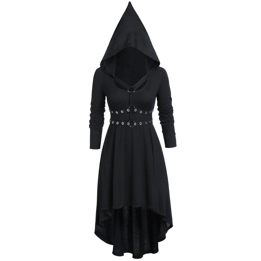 hooded goth dress