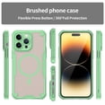 thumbnail image 3 of Asuwish Phone Case for iPhone 14 Pro Max 6.7 inch Compatible with Magsafe Magnetic Tempered Glass Screen Protector Translucent Matte Back Shockproof Protective Cell Cover iP14promax Women Men Green, 3 of 11