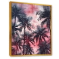 thumbnail image 2 of Designart "Shadowy Vintage Pink Palm Trees" Palms & Palm Trees Floater Framed Wall Art Living Room, 2 of 5