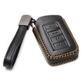 thumbnail image 2 of Vitodeco Genuine Leather Smart Key Fob Case Cover Protector Suitable for 2014-2025 Lexus UX, NX, RX, GX, LX, IS, ES, GS, LS (4-Button, Black), 2 of 5