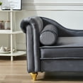thumbnail image 2 of DEALTOPS Futon Sofa Chair with Storage Lounge Couch Modern Upholstered Sofa Recliner Lounge Chair for Living Room- Gray, 2 of 8