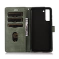 thumbnail image 5 of TECH CIRCLE Wallet Phone Case for Samsung Galaxy S21 FE,Shockproof Magnetic Flip Kickstand RFID Blocking Card Cash Slots Protective Cover with Hand Strap,Green, 5 of 6