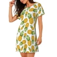 thumbnail image 2 of Disketp Pineapple for Womens Short Sleeve Sleepshirt Scoopneck Cute Nightdress Comfy Nightgown, 2 of 6