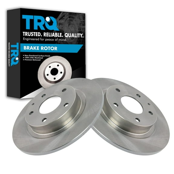 TRQ Rear Brake Rotors Set Solid Fits Select 2014-2021 Mazda 6