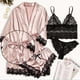 thumbnail image 4 of Conjunto de pijama de satén de seda sintética con estampado de encaje sexy para mujer de moda 2025, ropa de estar cómoda y agradable para la piel, pijama sexy, 4 of 5