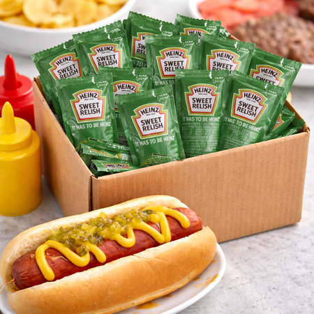 Heinz Sweet Relish Pack of 30 – Individual Sachets for Hot Dogs, Burgers & Sandwiches – Sweet Pickle Relish Condiment