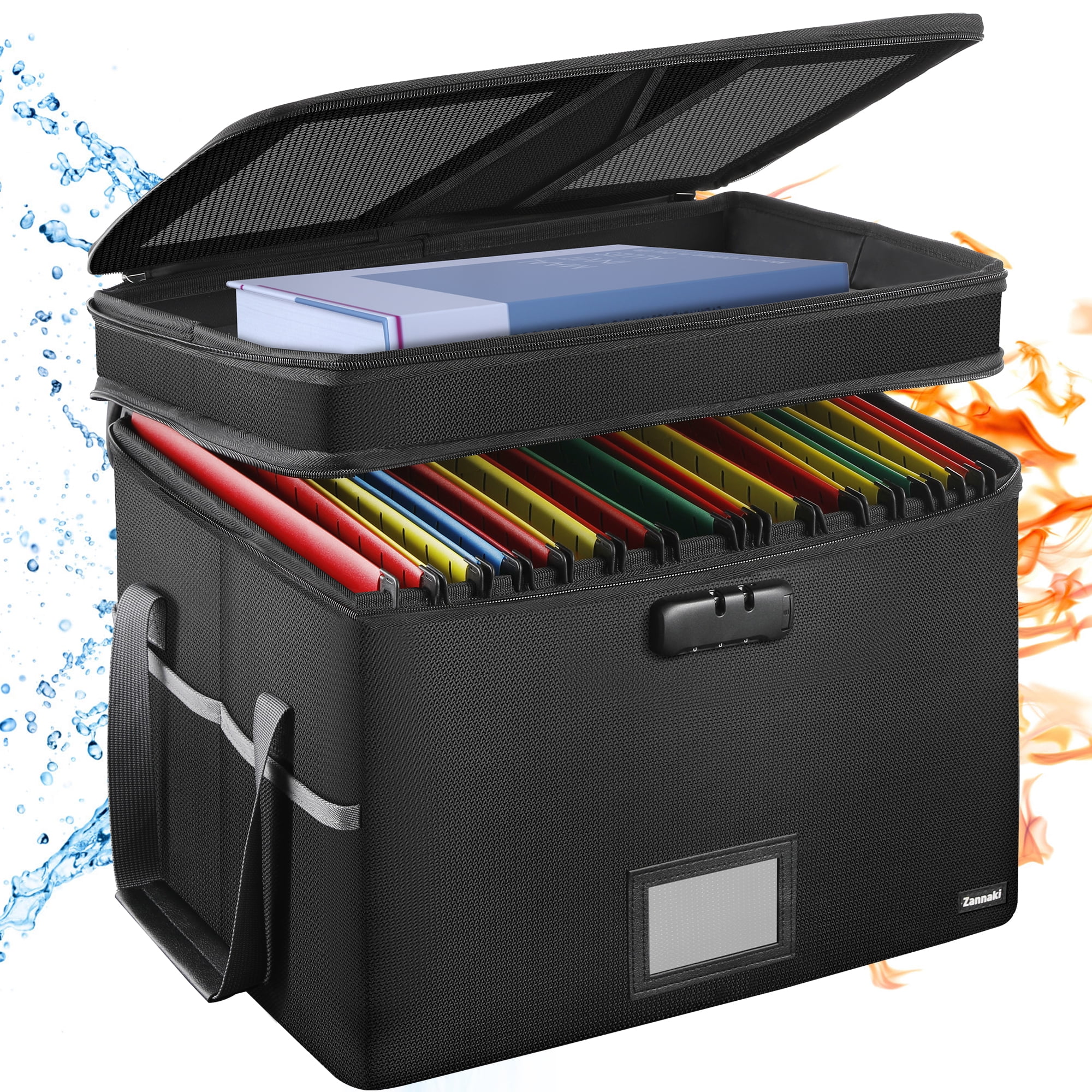 Fireproof Document Box With Lock Zannaki 2 Layer File Box Organizer 