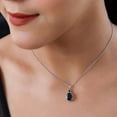 thumbnail image 2 of Black Spinel Necklace for Women 925 Sterling Silver Cubic Zirconia Jewelry Stainless Steel Size - 20" Ct 3 Engagement Anniversary Wedding - Unique Cute Christmas Gifts for Women, 2 of 11