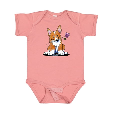 

Inktastic Flower Corgi Gift Baby Boy or Baby Girl Bodysuit