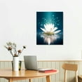 thumbnail image 2 of Creowell Lotus Flower Canvas Prints Art for Bedroom Lotus Flower Pictures Prints White Floral Bloom Blossom Close Up Pictures Prints on Canvas Wall Decoration for Bedroom Framed -16x20inch, 2 of 3