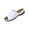 thumbnail image 6 of Xucatan Women's Ruched Strap Wedge Sandals, Cushioned Footbed Open Toe Slippers with Contoured Insole, Round Toe Casual Summer Shoes, Versatile Solid Color Design for Beach Outdoor Gift, 6 of 9