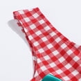 thumbnail image 6 of Girls' Dresses 6-12 Months A-Line Summer New Fashion Striped Grid Linen Linen Sleeveless Bow Loose Vest Fit & Flare Red Beach Dress, 6 of 7