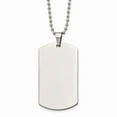 thumbnail image 1 of Stainless Steel Brushed & Polished Round Edge 2mm Dog Tag 24in Necklace; 24 inch; for Adults and Teens; for Women and Men, 1 of 1