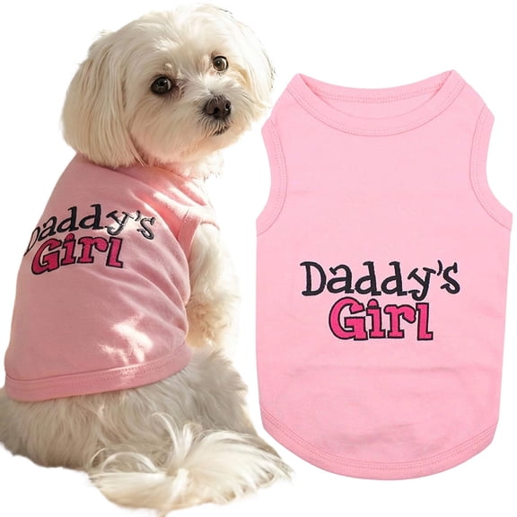 IUAMXWU Sleeveless Daddy's Girl T-Shirt - A XS Breathable Cotton for Small Dogs