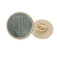 thumbnail image 1 of Denim Jean Cowboy Lining Textile Round Metal Golden Pin Brooch Clip, 1 of 3