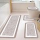thumbnail image 4 of Set de alfombras de baño de 4 piezas con tapa en forma de U - Esterillas de baño antideslizantes de microfibra absorbente, lavables - Gris, marrón, azul, 4 of 7