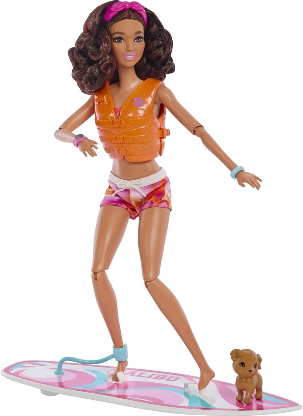 バービー バービー人形 FXL69 Barbie Doll Barbie HPL69 Surf Doll Articulated Mannequin Brown Surfboard Puppy